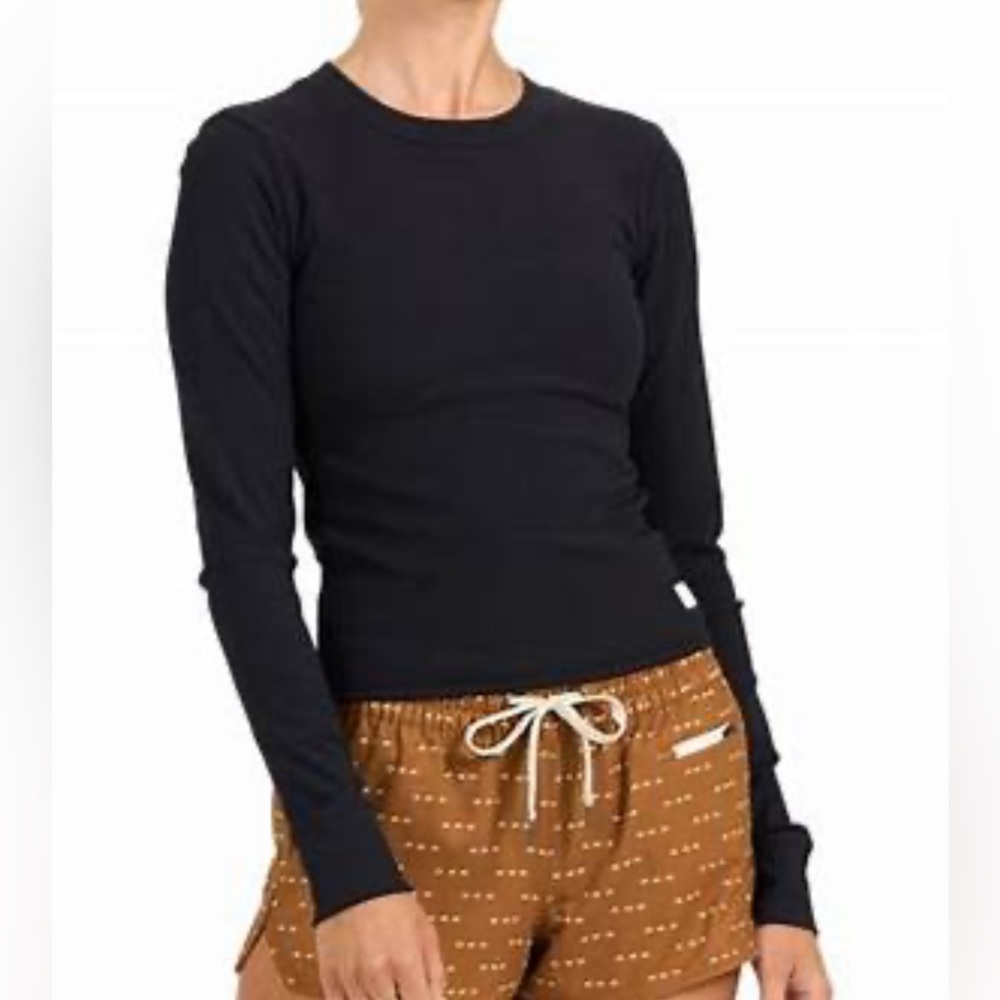 VUORI Ribbed Mudra Black Long Sleeve - XS